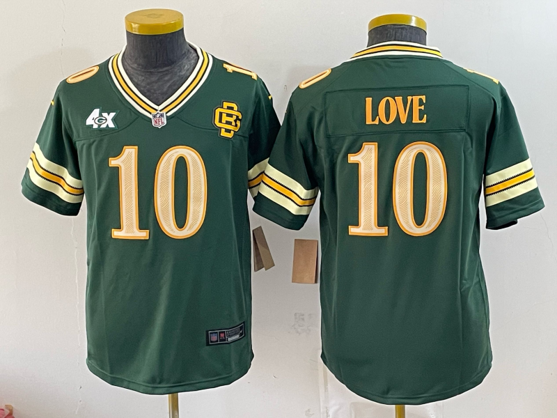 Youth Green Bay Packers #10 Love green Nike Game 2026 NFL Jersey 093002